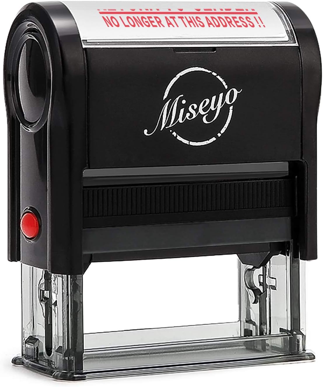 Miseyo Return to Sender NO Longer at This Address Self Inking Rubber Stamp - Red Ink - Large Size