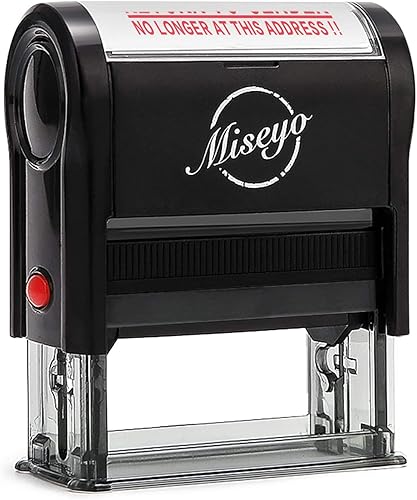 Miseyo Sello de goma autoentintado para volver al remitente en esta dirección, tinta roja, tamaño grande