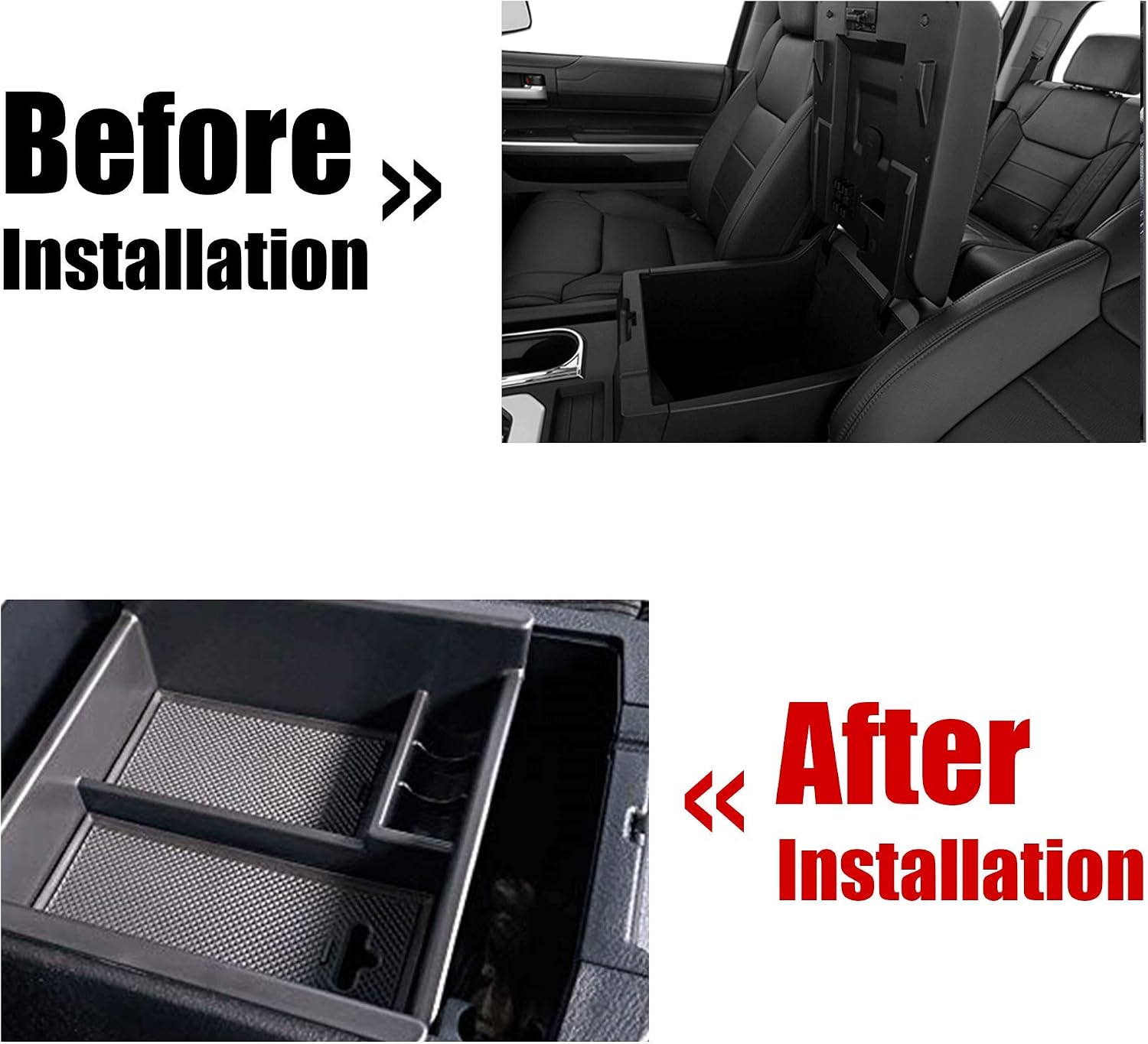 Richeer Black Center Console Organizer Tray Compatible with 2010-2019 2020 2021 2022 4Runner Insert ABS Materials Tray Armrest Box Secondary Storage