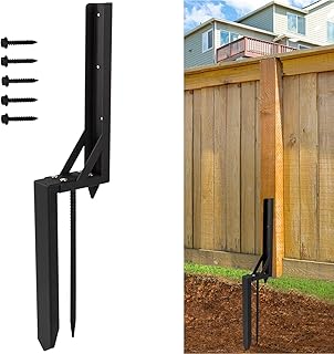 Wpbhk 1PCS Fence Post Repair Kit Heavy Duty Fixer Anchor Ground Spike,Fence Post Support Stake for Repairing Damaged Fence Gate Posts Sign Posts or Mailbox