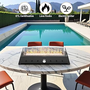 テーブル・チェア・ハンモック Coleman FIRE PLACE TABLE Halmuz 7-piece Metal Patio Conversation Set with 48