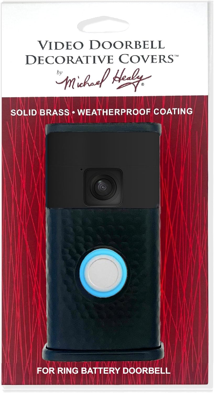 Hammered Video Doorbell Cover (Compatible with Ring Battery Doorbell - 2024 Release) (Matte Black)