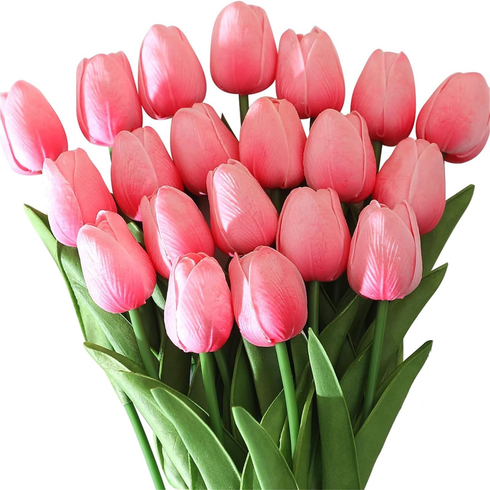 Dcrxz Artificial Flowers 10Pcs Tulip Flowers Artificial Tulip Bouquet PE Foam Fake Flower for Wedding Ceremony Decor Home Garden Bouquet Decoration(Pink)
