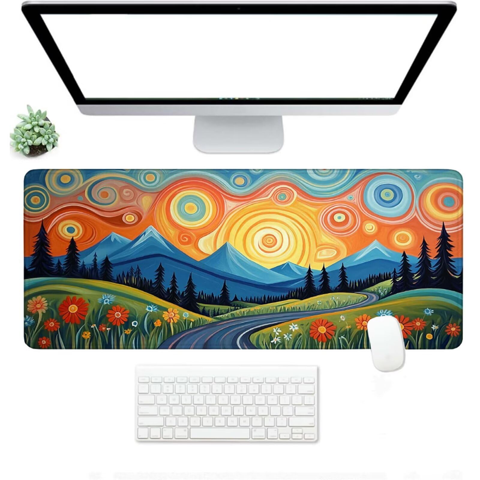 Podkładka pod mysz XXL 1500 x 800 x 3 MM, kolorowa duża podkładka pod mysz z wodoodporną i antypoślizgową gwiaździstym niebem pod ręką zszyte krawędzie, poprawia precyzję i szybkość dla gracza W-560