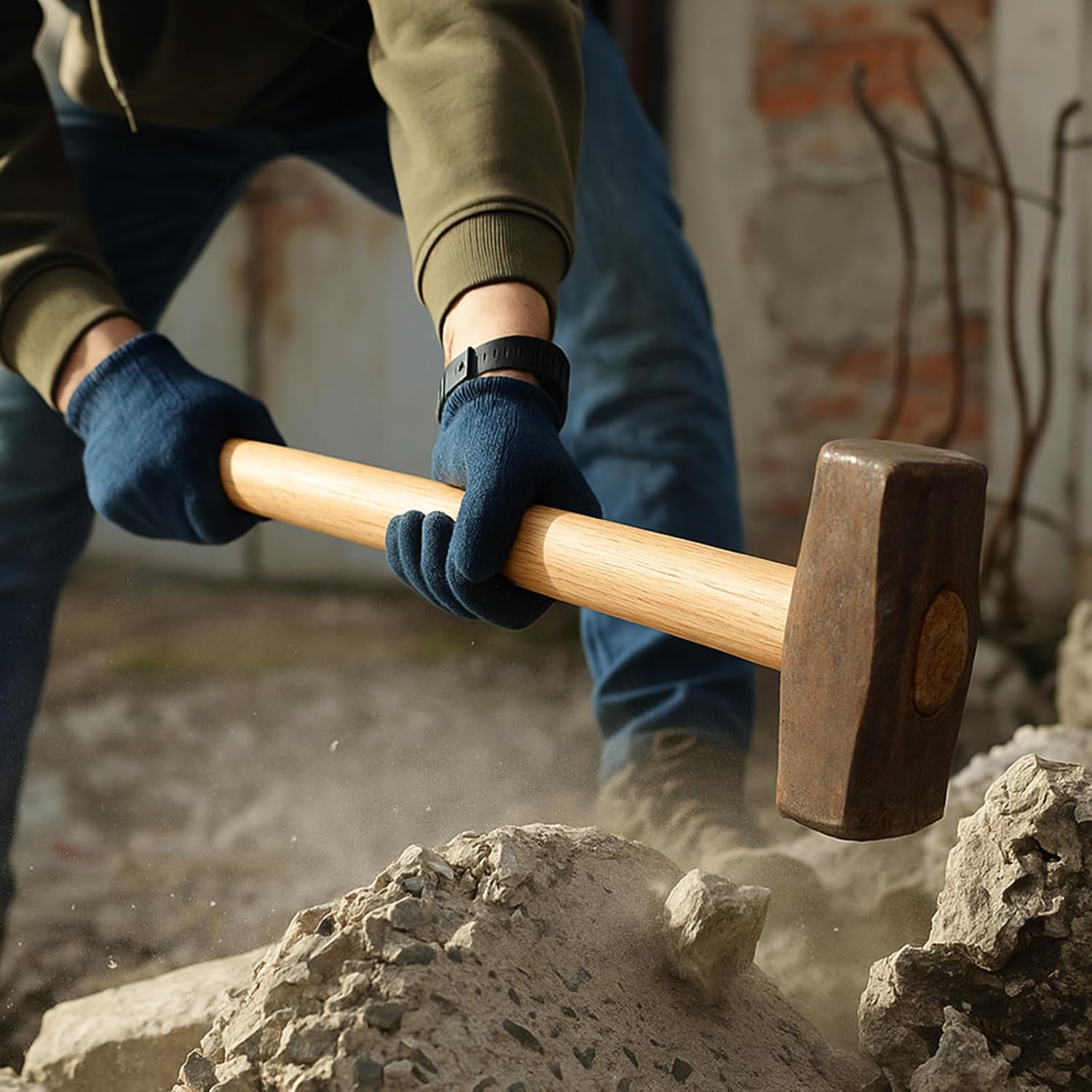 Bucherry 2 Sets 28" Replacement Hammer Handle Kit Includes 2 Sledge Hammer Handle Replacement, 4 Wood Wedges and 4 Steel Wedges for Decking Framing Carpentry Construction DIY Sledge Axe Tool