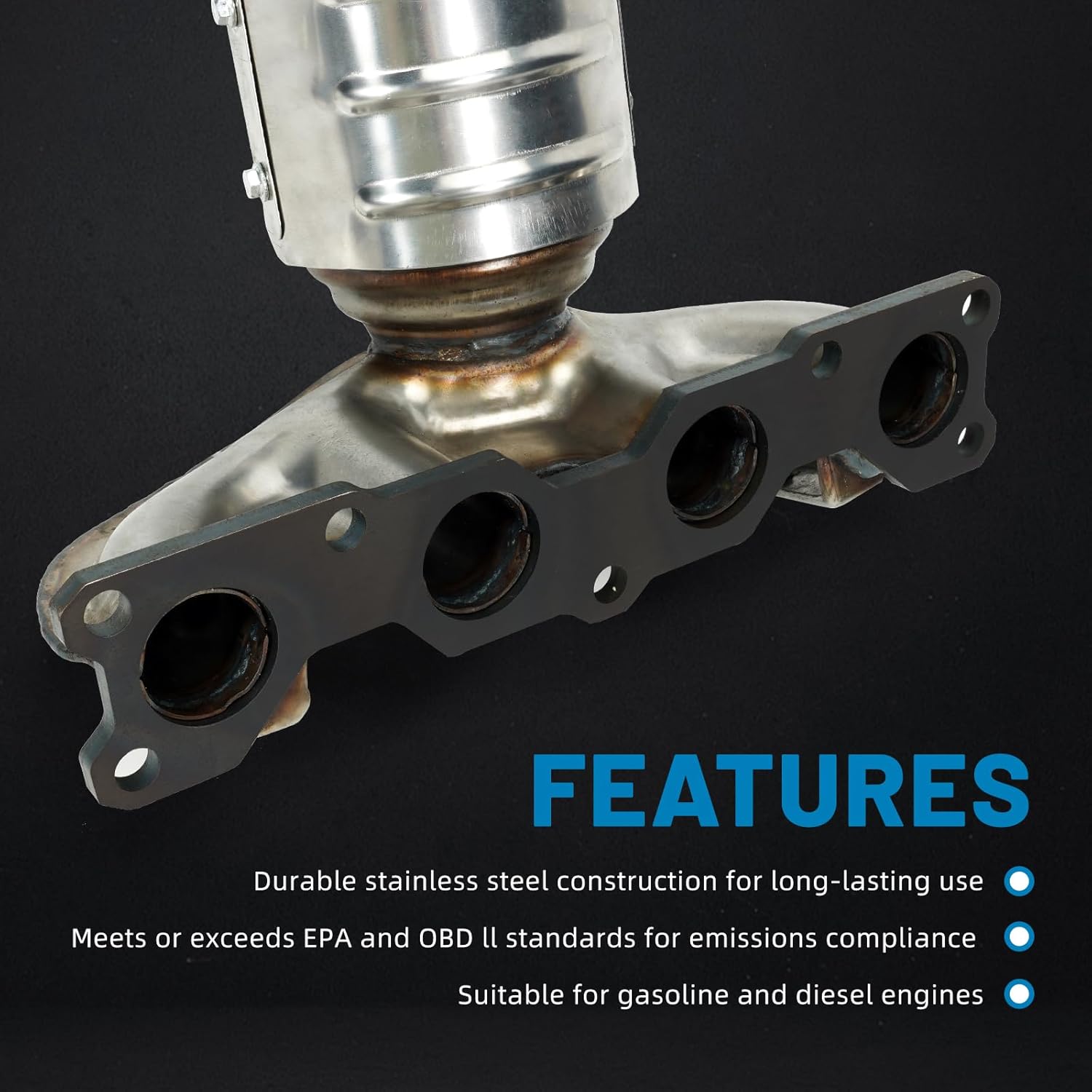 674-071 Front Manifold Catalytic Converter Compatible with 2013-2015 Kia Sorento 2013-2016 Hyundai Santa Fe Sport L4 2.4L (EPA Compliant)