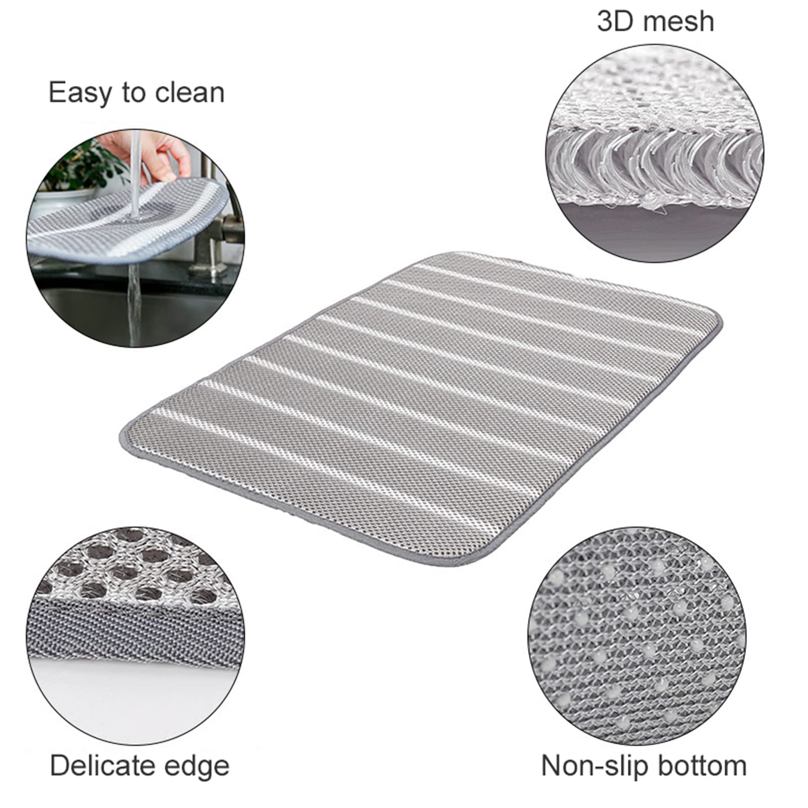 Mata do legowiska dla psów i kotów Summer Pet Ice Mat, siatka 3D(Grey,20”x16”)