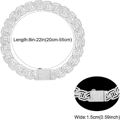 Miniatura 4 de Collar de perro con diamantes con purpurina, collar de metal plateado con diseño de hebilla segura, accesorios de joyería para mascotas, para perros