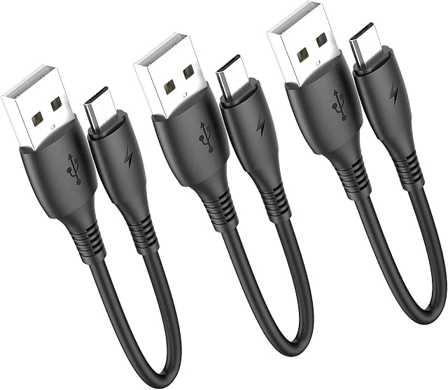 Micro USB Cable 15cm Short Cords, HOTNOW [3 Pack,0.15m] Android Charger Durable Short Cable Fast Charging Cord for Samsung Galaxy S7 S6 S7 Edge S5,Note 5,PS4,Power Bank and More