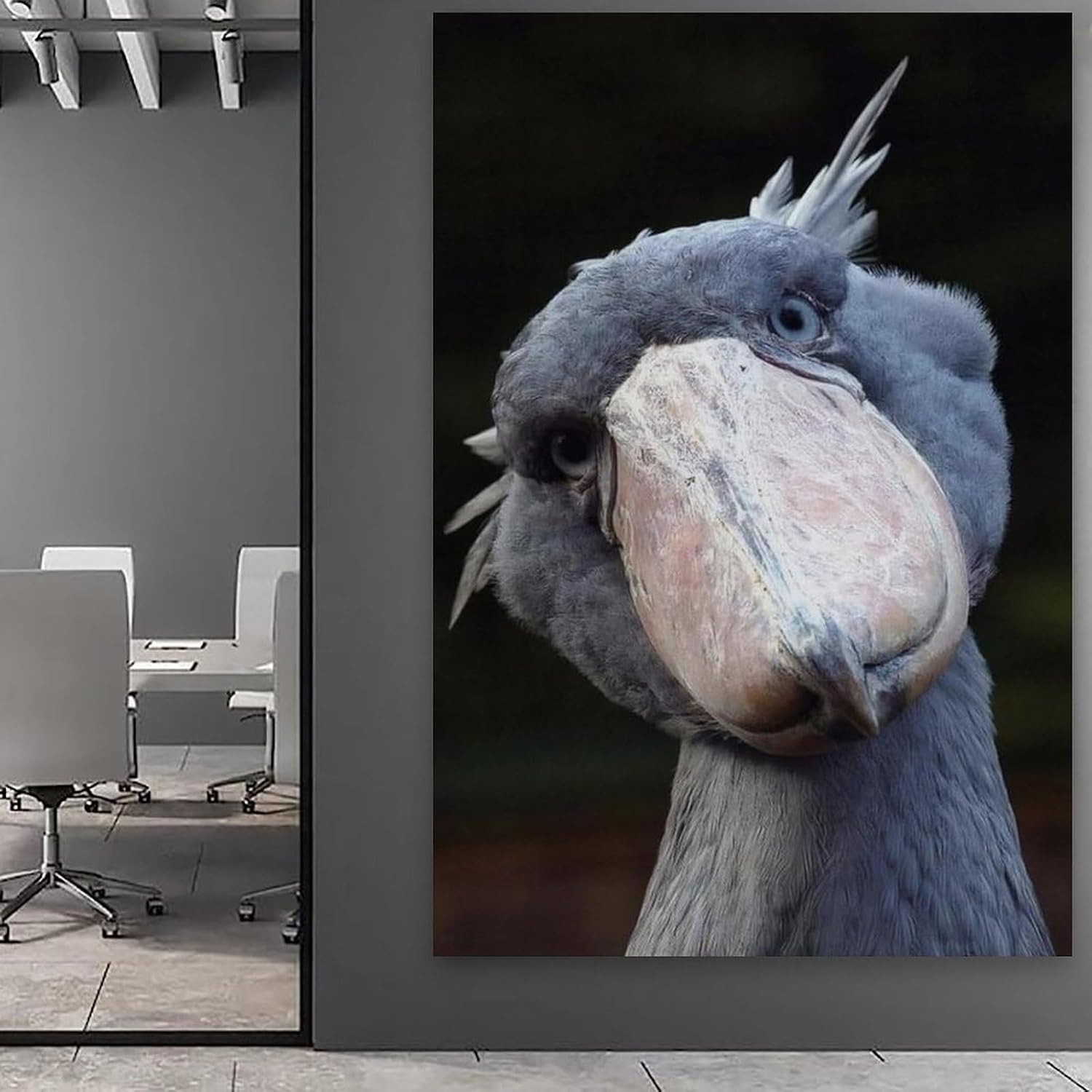 Nature Wild Bird Shoebill Stork Wall Art Poster 08x12inch Frame-style image 5