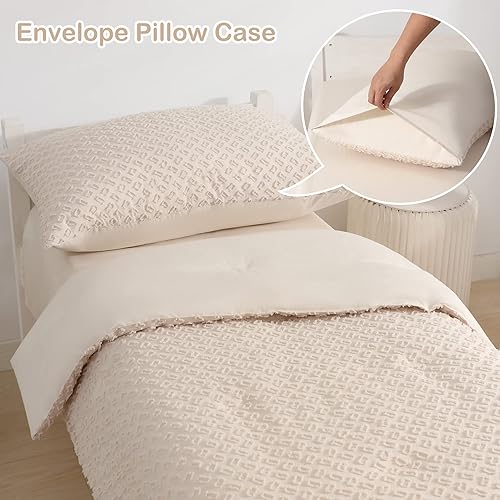 Miniatura 5 de Juego de ropa de cama bohemio de 4 piezas para niñas y niños, juego de edredón bordado jacquard azul para bebés y niños, edredón bohemio con