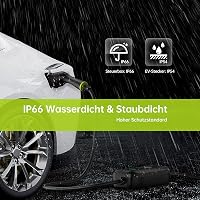 SYNCWIRE 11 kW Elektromos Autó Töltő - Type 2 Csatlakozó, 7,5m Kábel, 3 Fázisú, Állítható Töltőerő, LCD Kijelző, IP65 Vízálló, Kábeltartóval 5