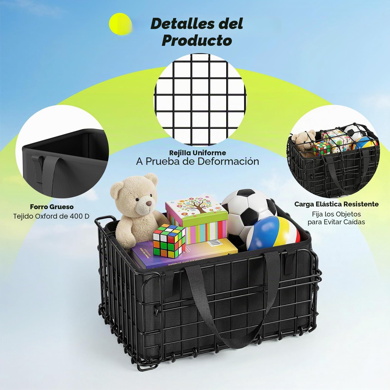 Cesta Trasera para Bicicleta, Plegable, con Bolsillo Interior extraíble, Cubierta Impermeable, Cubierta de Malla, portaequipajes, Cesta de Marco para Transportar Mascotas y Compras