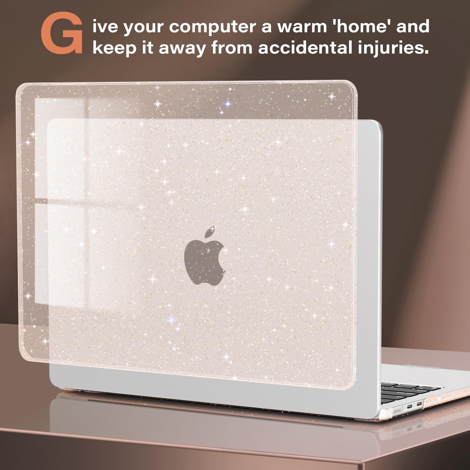 CISSOOK Cherry Pink Glitter Case for MacBook Air 13.6 inch 2026 2025 2024 2022 Released A3240 A3113 A2681, Bling Hard Shell Case with Keyboard Cover & Screen Protector for MacBook Air 13 M2 M3 M4 - Image 7