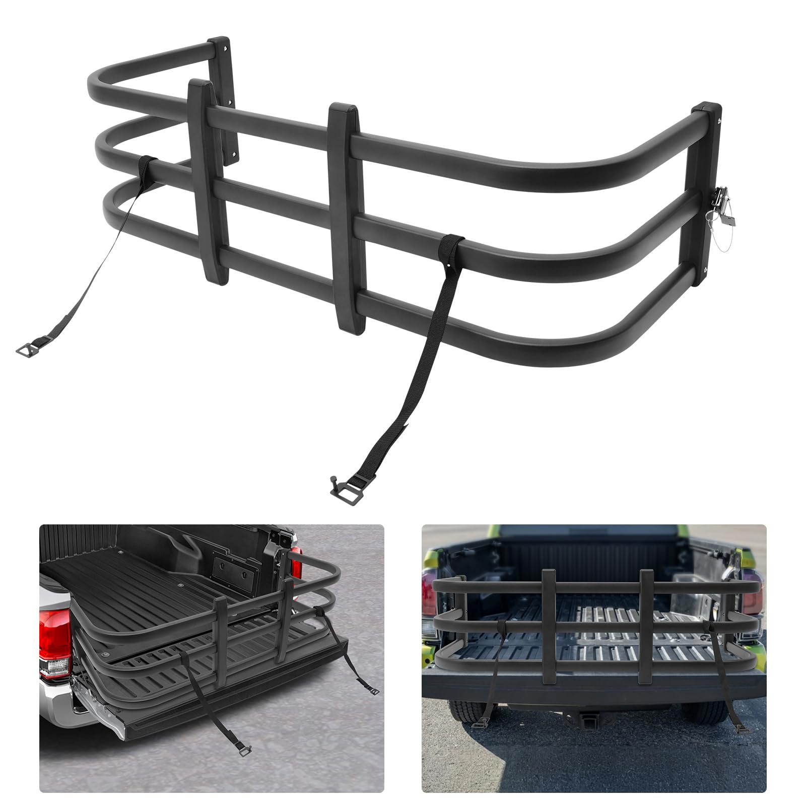 Przedłużenie powierzchni ładunkowej Pickup, 122-155 cm, regulowany ekspander, obracany o 180° rozdzielacz powierzchni ładunkowej z aluminium, przedłużenie przestrzeni ładunkowej do małych i średnich