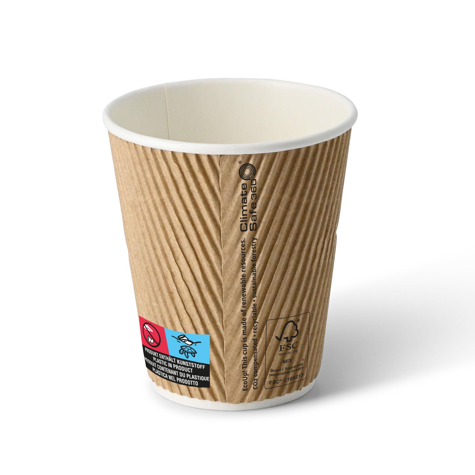 BIOZOYG Bicchieri di cartone 250 pezzi 250 ml / 10 oz, 90 mm - Bicchieri usa e getta per caffè - Bicchieri di cartone per bevande calde - Alternativa ai bicchieri di polistirolo, bicchieri di carta