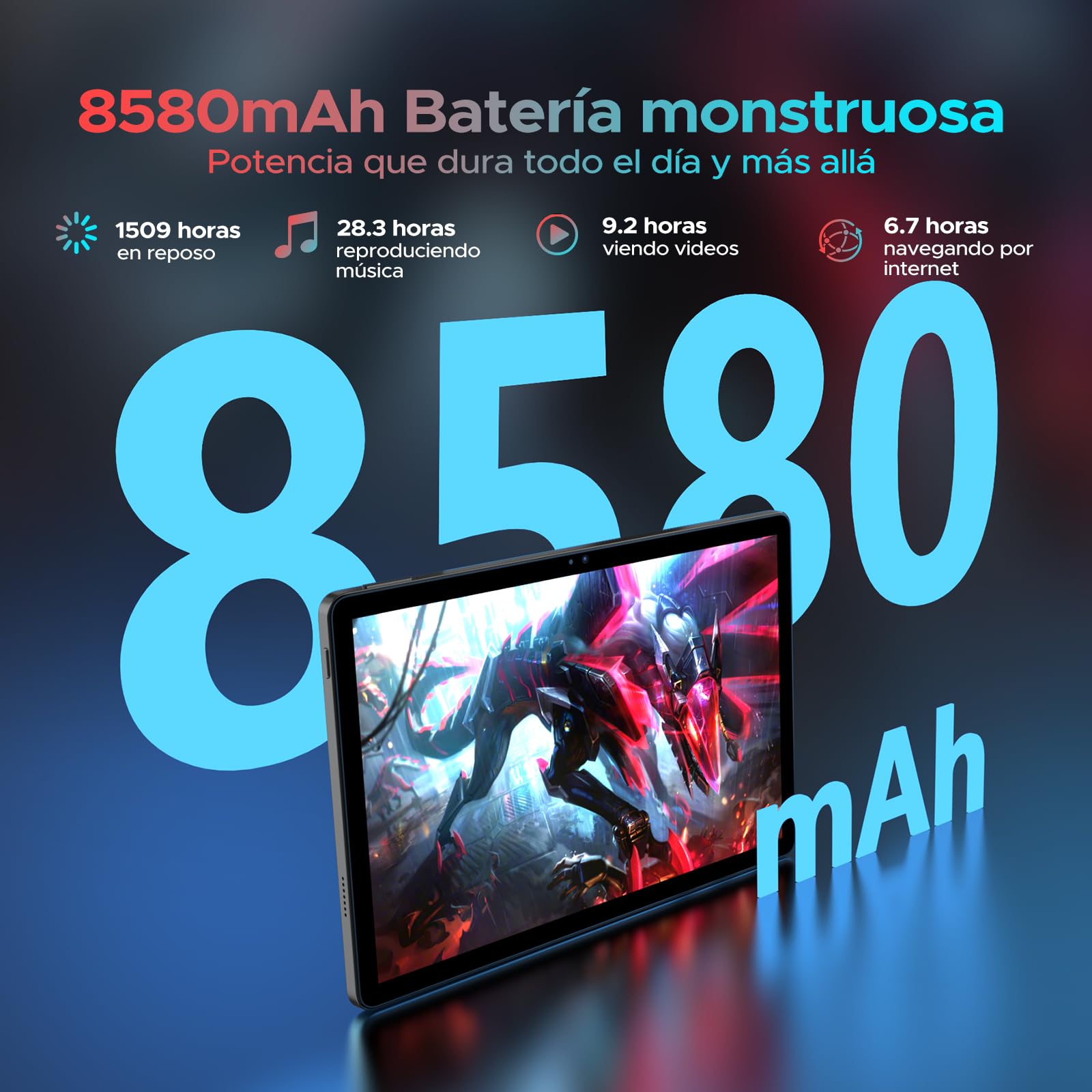 U11 Pro Android 16 Tablet 11 Pulgadas, 30GB RAM+256GB ROM/2TB TF, Tablet Gaming Octa-Core, HD IPS 90Hz, 8580mAh Batería, WiFi 5/ Widevine L1/ 13MP+5MP/Face ID/GMS/3.5mm Jack Tablets para Niños