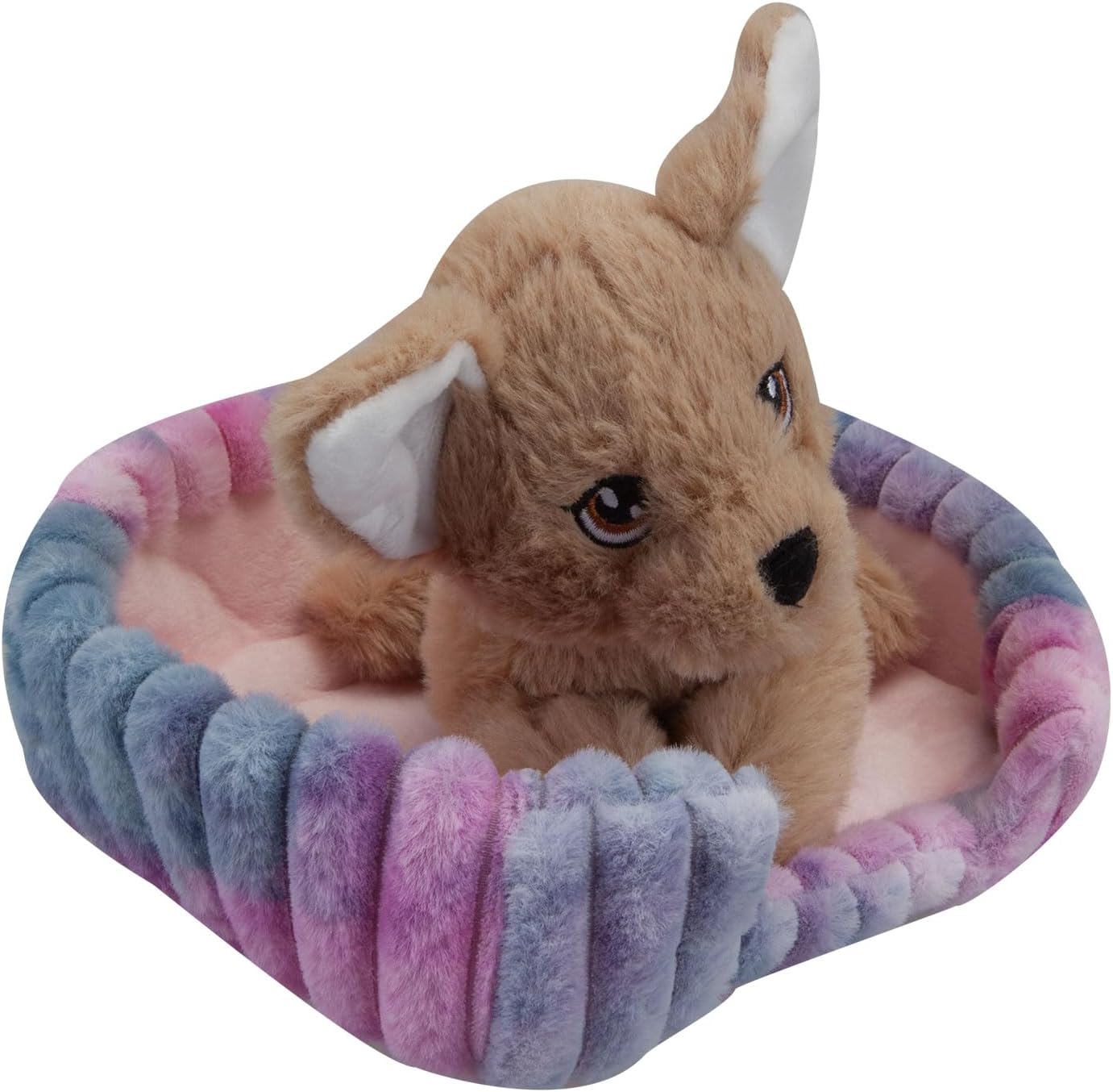 VFM - Chihuahua Soft Toy Pink Basket Cute Dog Plush Cuddly Soft Fluffy Doggy Stuffed Toy Plush Toy Cute Stuffed Plushie, Gifts for Birthday, Valentine's Day Chirstmas - 25cm Pink