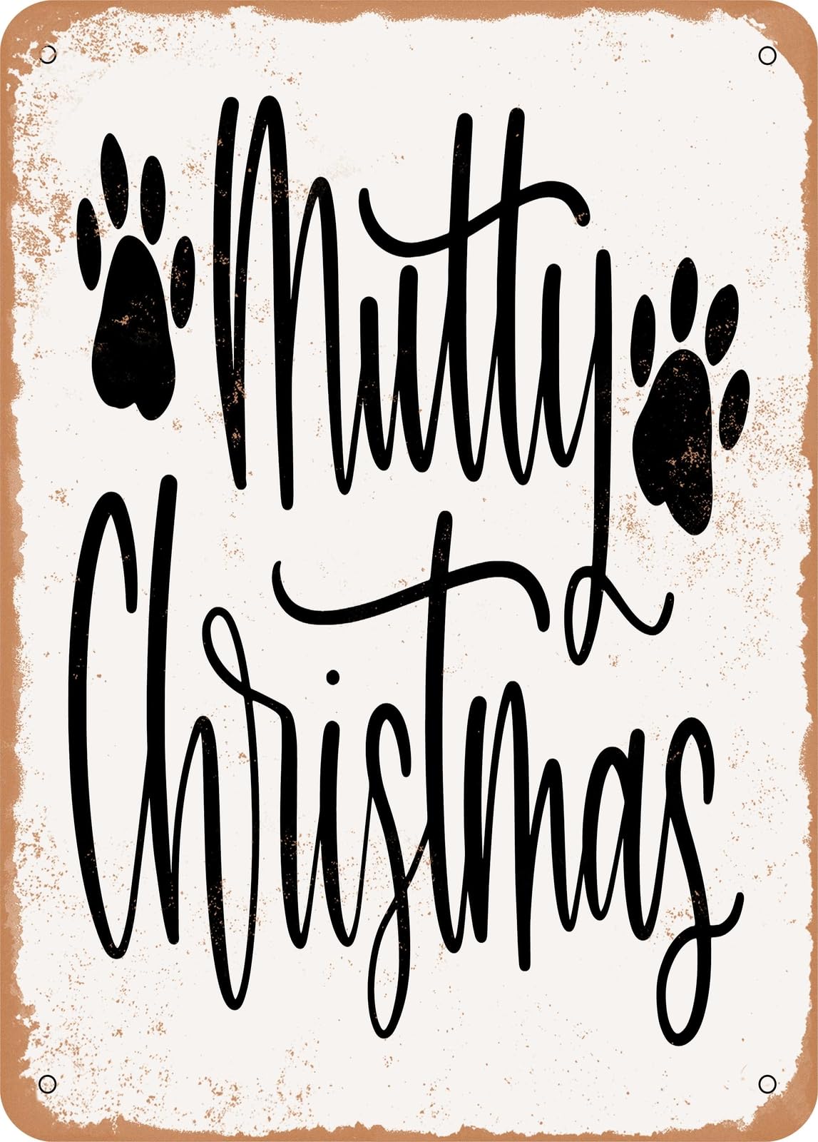 Miaomansenstore Metal Sign - Mutty Christmas - Vintage Look Home Decor