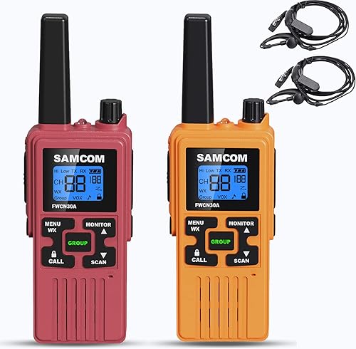 Miniatura 1 de SAMCOM Radios de 2 vías de largo alcance FRS Walkie Talkies para adultos, 1250 mAh USB recargable, 22 canales, radios portátiles de dos vías con