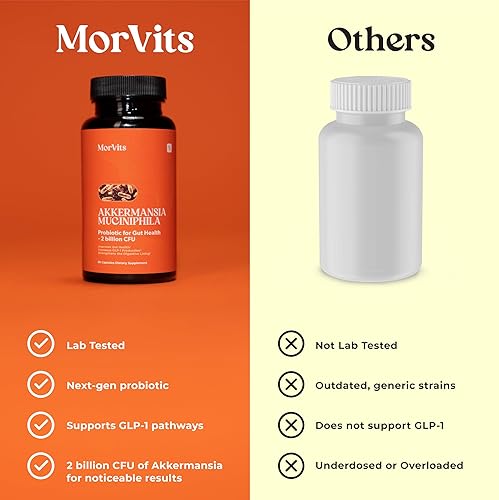 Miniatura 5 de Akkermansia Probiotic for Cravings & Gut Health  GLP-1 Support Supplement with Akkermansia Muciniphila  2 Billion CFU, Inulin Prebiotic Fiber  60