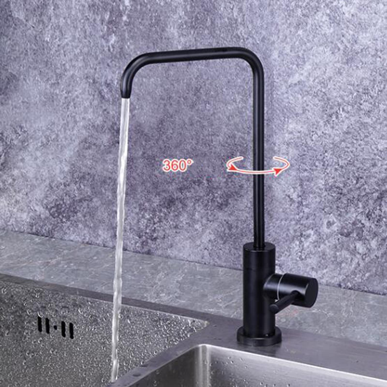 Grifo de Osmosis Inversa Acero Inoxidable Solo Agua Fría Grifo Agua Potable Cocina-Negro