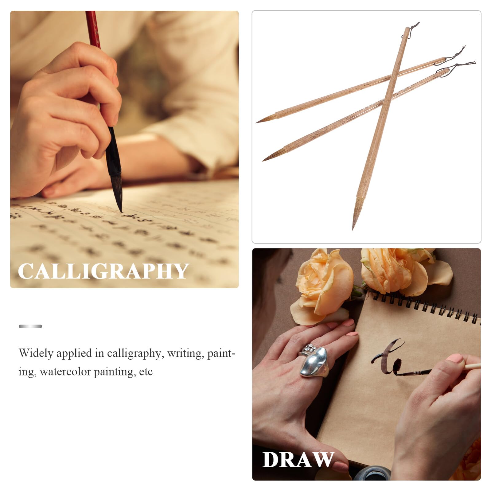 jojofuny 5 set A Gel Pennello Per Scrittura Pennello Per Calligrafia Per Per Esercizi Scrittura 3 pezzi * 5