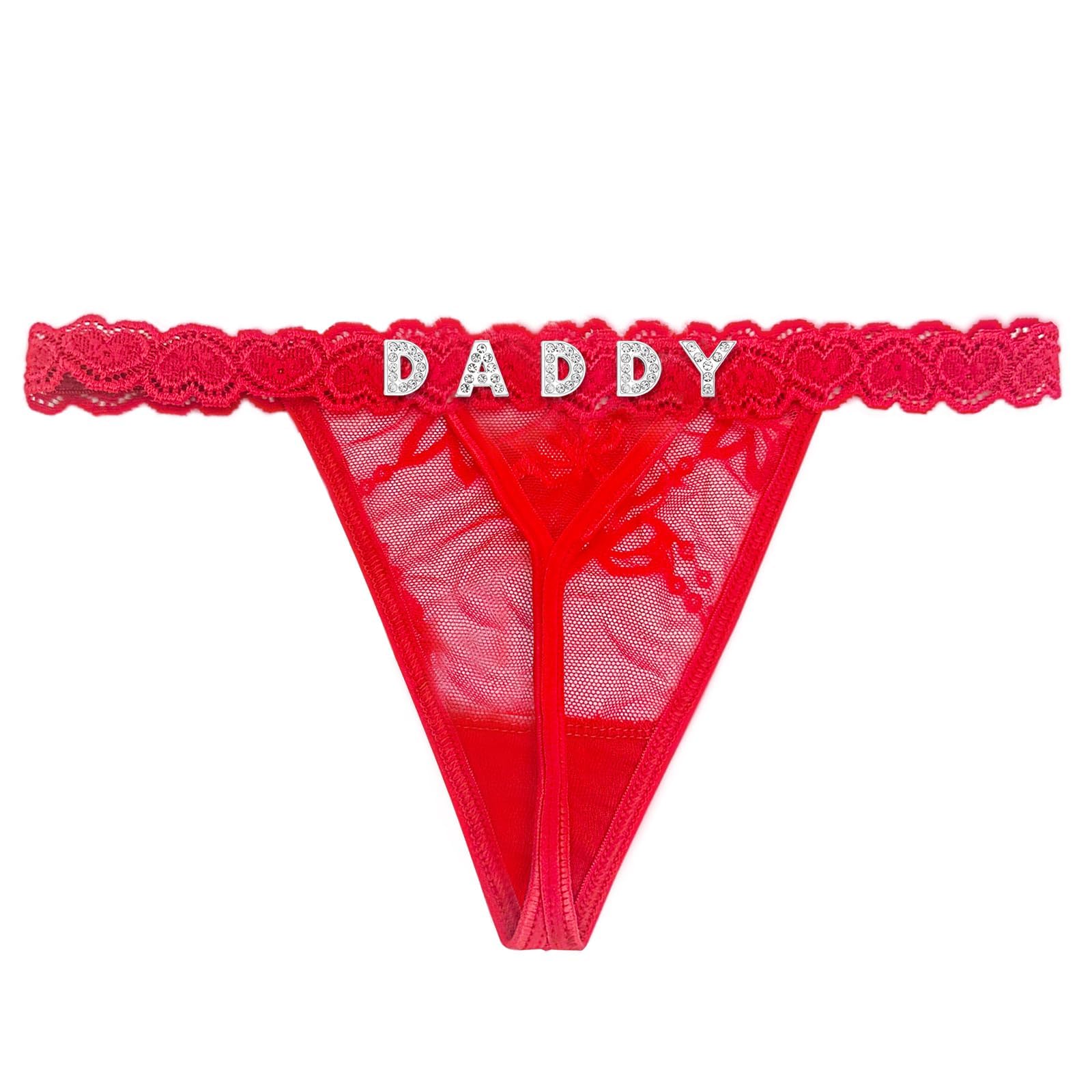 Sponsored Ad - Women's Personalized Thongs with Funny Rhinestone Letters, Custom Name Underwear Panties for Couples