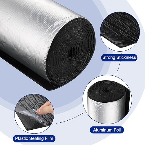 Vista 5 de Zhengmy Tapete de aislamiento térmico y acústico para automóvil de 36.3 pies cuadrados y 196 mil, tapete insonorizante automotriz con rodillo