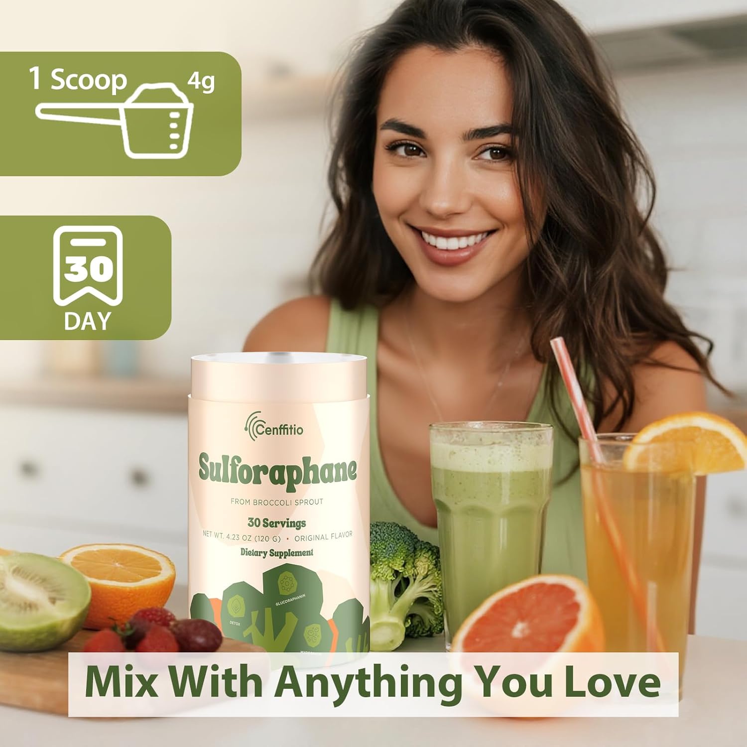 Sulforaphane Supplement from Broccoli Sprouts | NRF2 Activation, Antioxidant & Detox Support | Broccoli Sprout Powder for Myrosinase and Glucoraphanin | Vegan, High Absorption | 30 Servings - Image 7