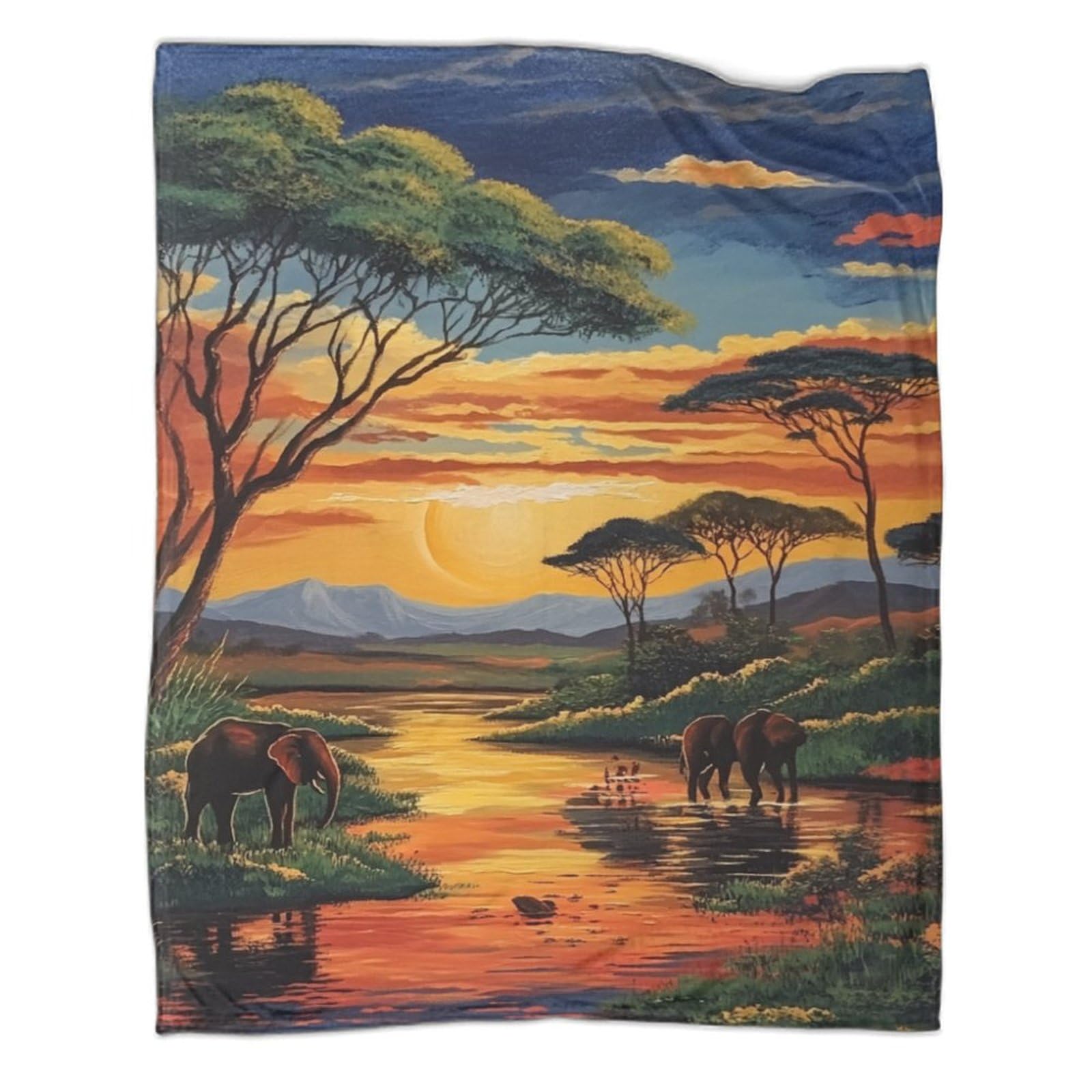 Couverture éléphant microfibre anti-froid pour canapé et lit, plaid chaud 127x152