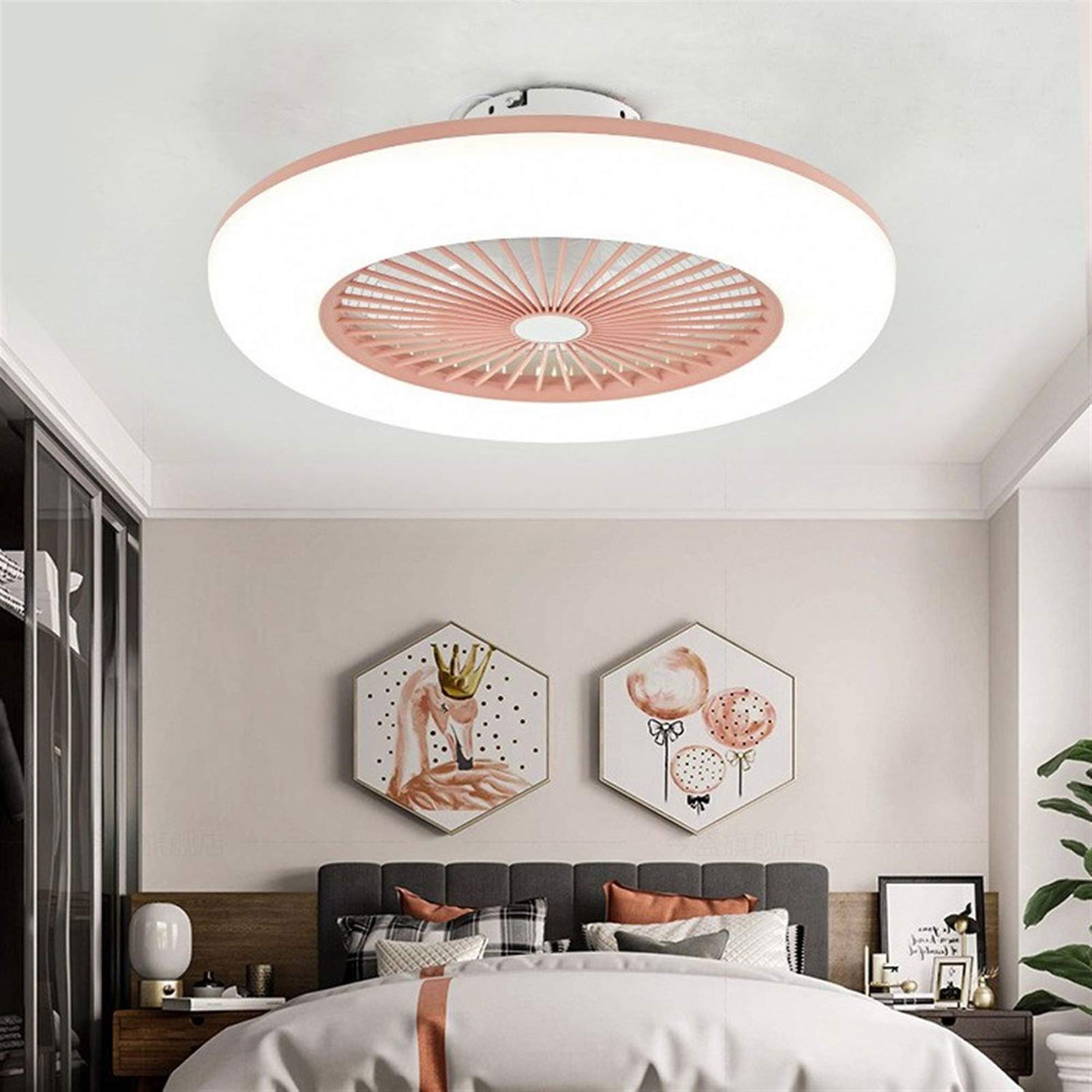 Plafonnier LED avec ventilateur à vitesse réglable et télécommande