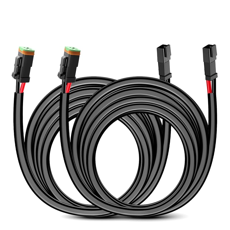 Chicote de extensão com conector DT Nilight 16 AWG, 3,05 m, 2 pinos – 2 unidades