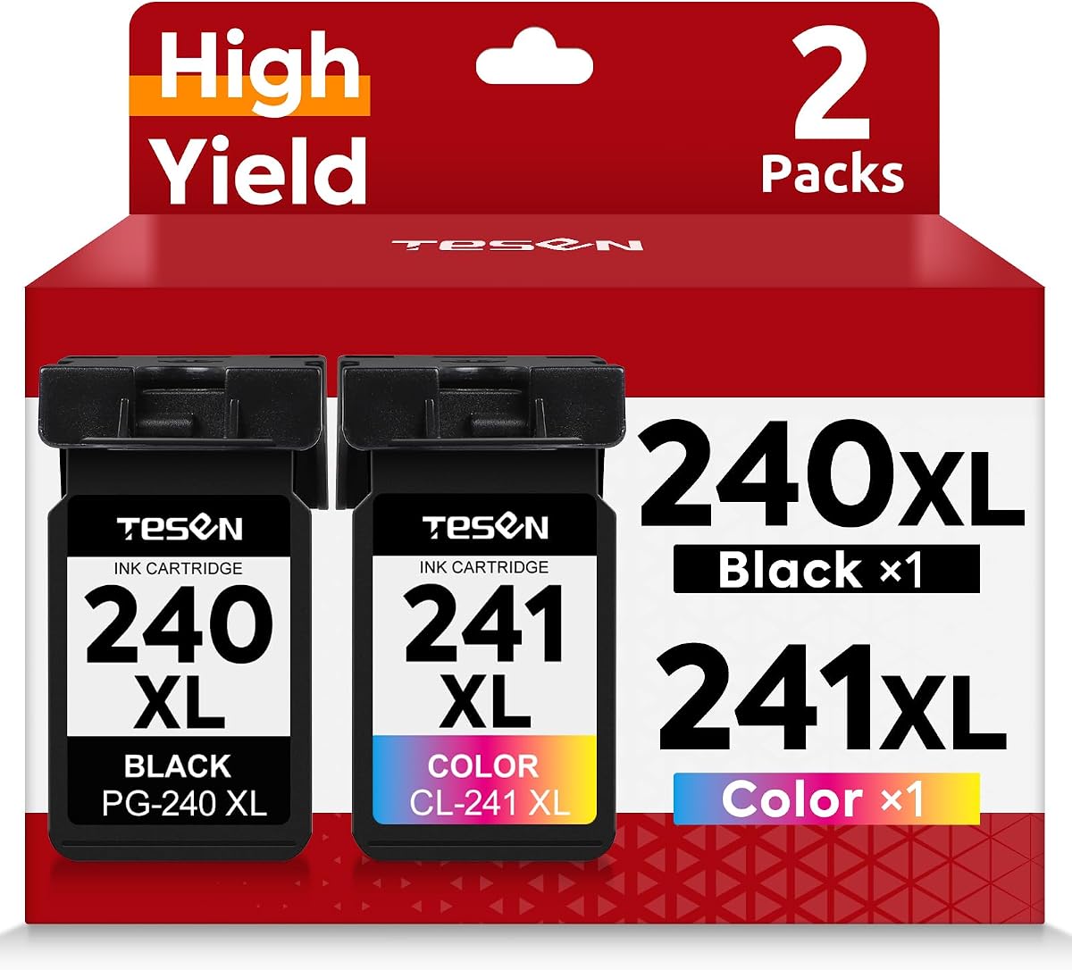 240XL 241XL Ink Cartridge Compatible for Canon PG-240XL CL-241XL combo pack | for MG3600 MG3620 MG3520 TS5120 MG2120 MG2220 MG3220 MX372 MX472 Printer Ink Cartridge High Yield Smart Chip(Black Color)