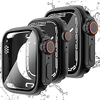 Vista 1 de NewWays 2 in 1 Waterproof Case [Ultra Appearance] for Apple Watch 44mm Screen Protector, 360 Protective Glass Face Cover Hard PC Bumper + Back Frame