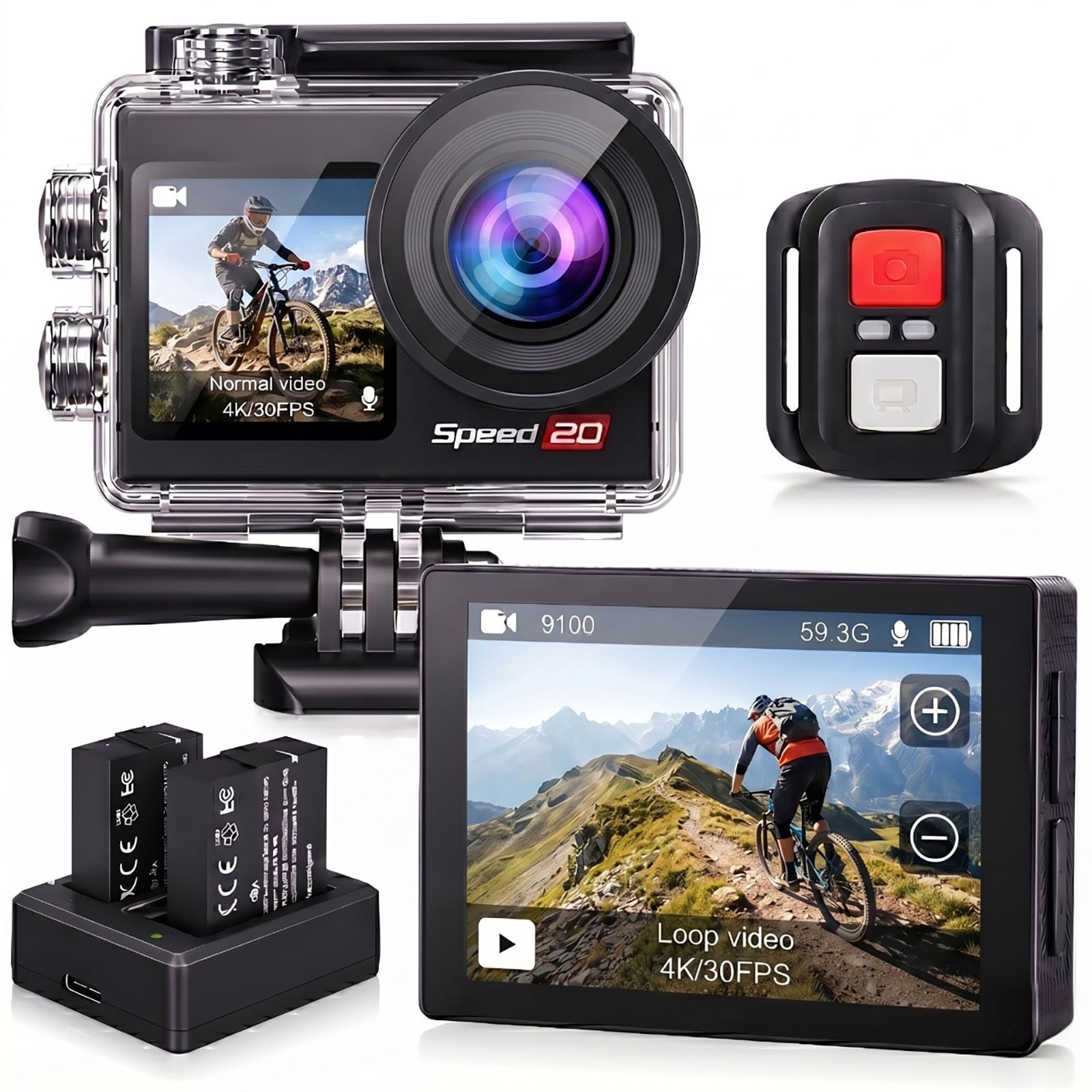 Amazon | Hiicam Speed20 アクションカメラ ウェアラブルカメラ