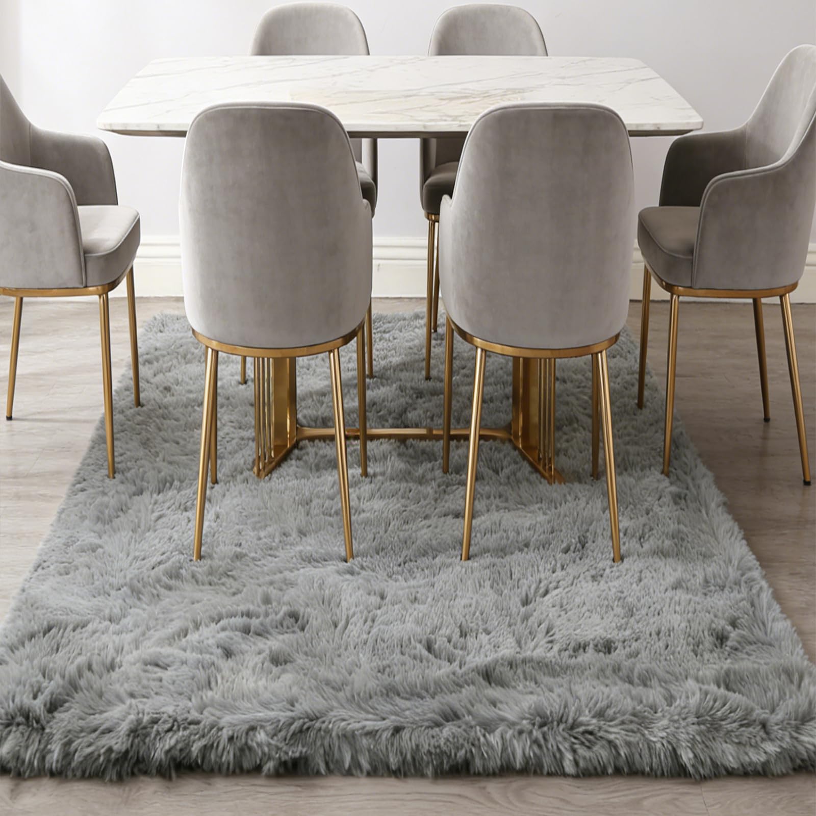 Tapis de salon lavable grand format 240x445 cm rectangulaire shaggy