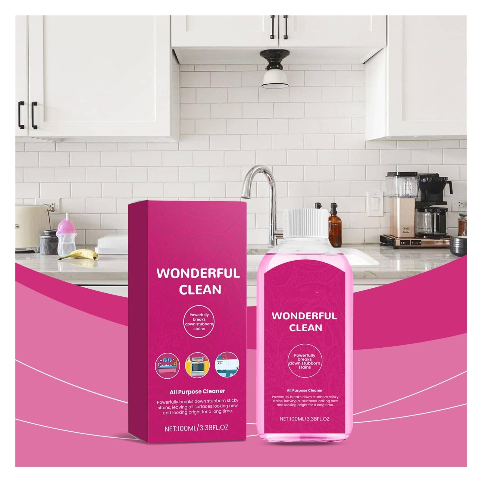 Limpiador Multiusos 100ml, for Eliminación De Grasa Y Suciedad, Limpieza Y Mantenimiento(2pcs)