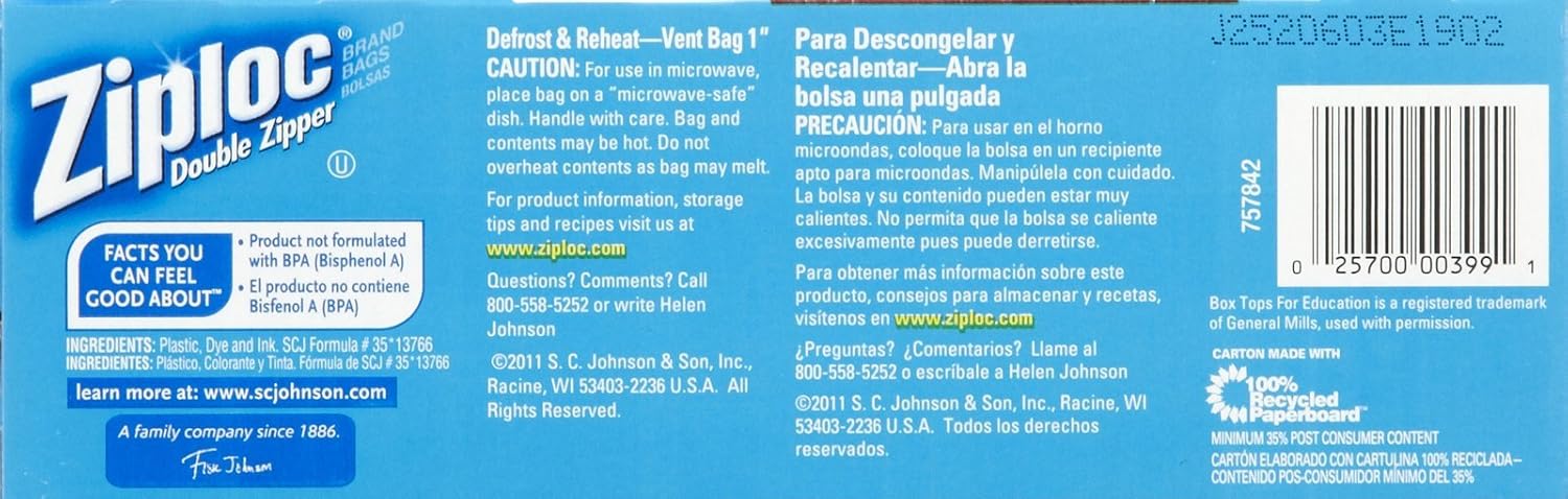 Ziploc Freezer Bags, Pint Size - 20 ct - 2 pk
