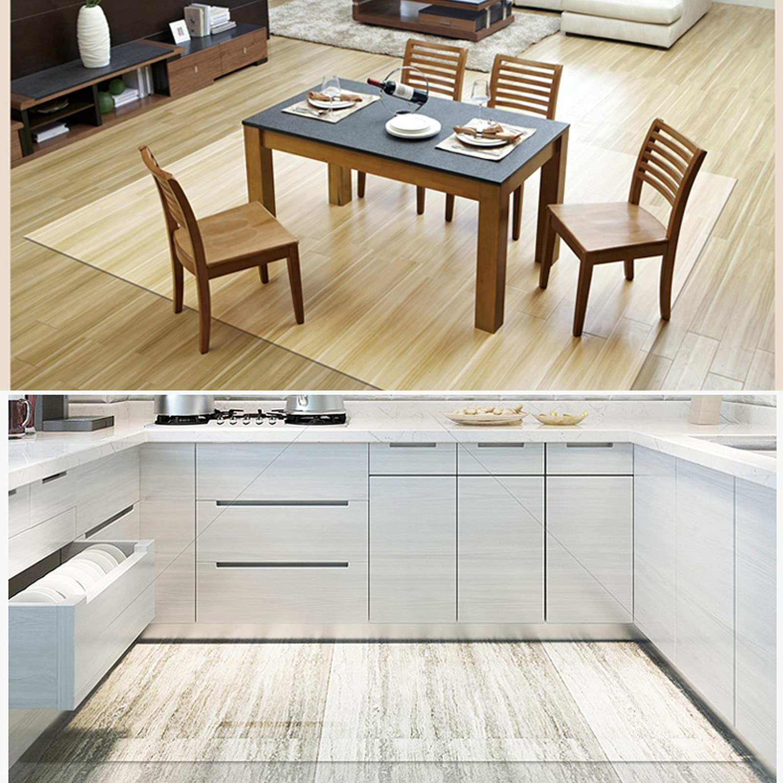Bodenschutzmatte Bürostuhlunterlage,Bodenmatte Stuhlunterlage Transparent,Klar Hartboden Matte,Transparent Office Home Bodenschutz Matte Chairmats,Rectangle durchsichtig (140x140cm)