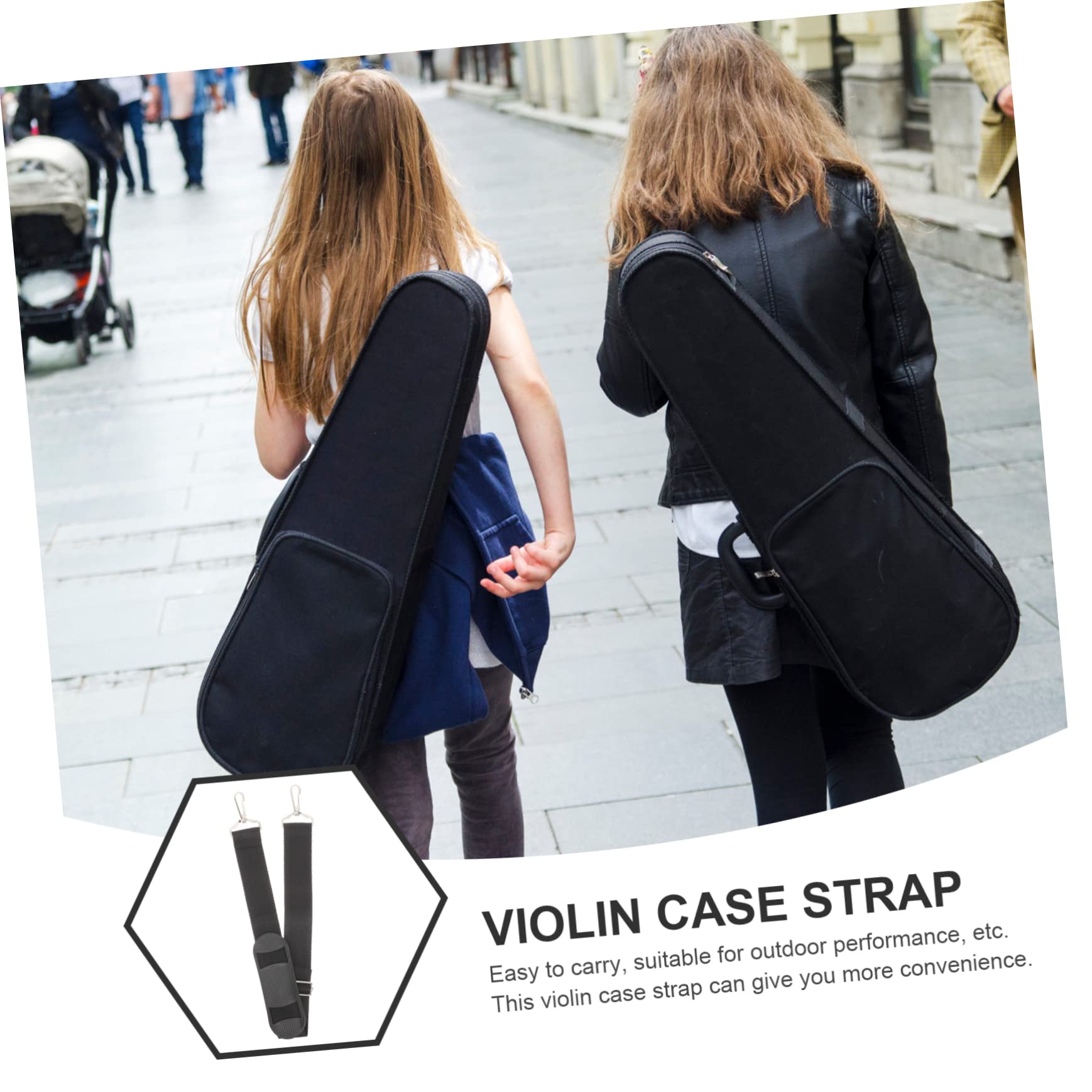 BESTonZON Cinghia Regolabile per Custodia Violino 2 Pezzi Imbottitura in Canvas e Metallo, Facile da Trasportare e Pulire per Performance All'aperto