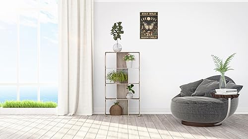 Miniatura 6 de Decoración de pared de cocina Moon Girl Stay Wild Moon Child Sign Retro Mushroom Decoración de pared para baño, sala de estar, cafetería, decoración