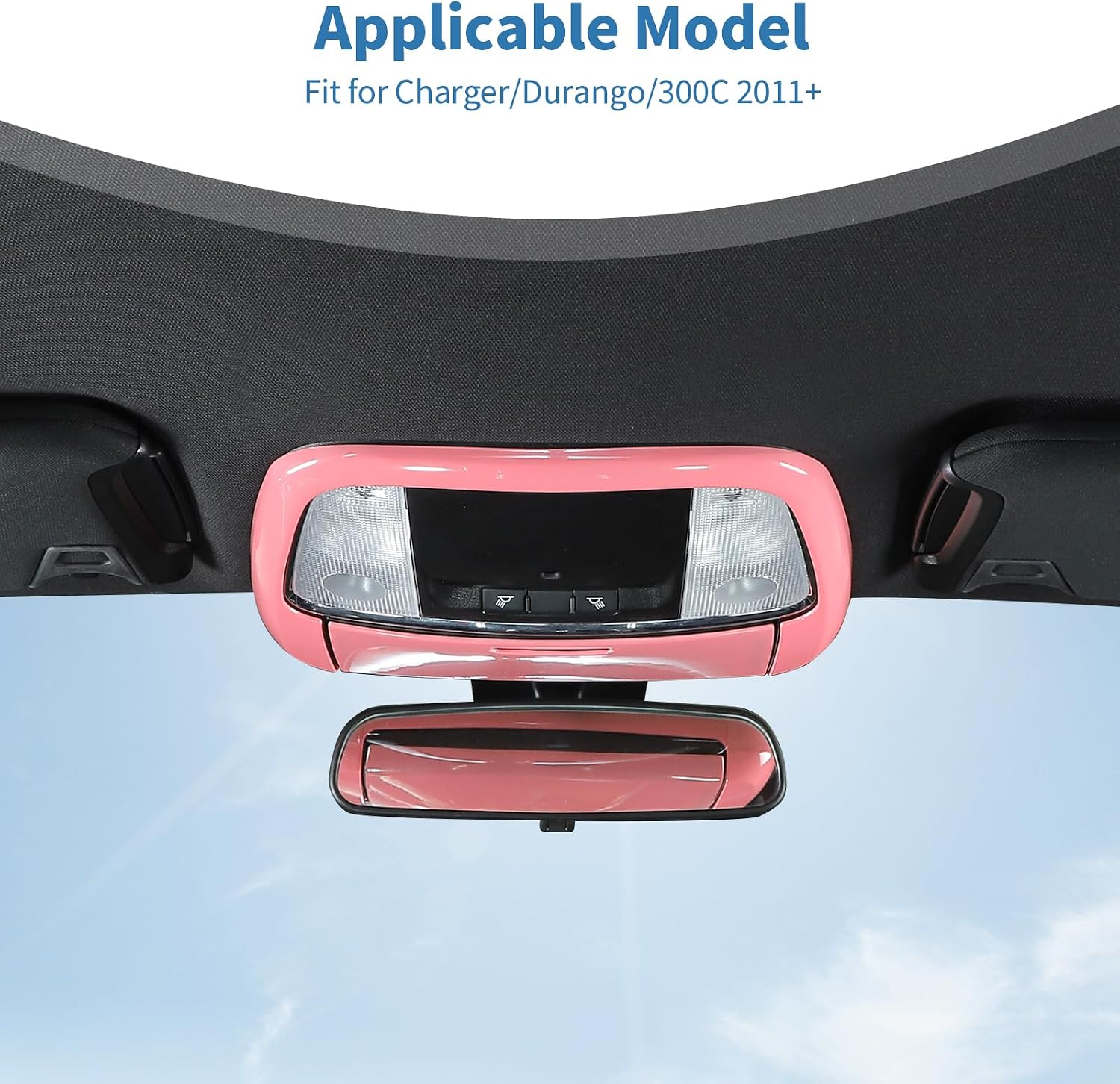 for Charger Overhead Console Panel Dome Light Cover Trim Fit for Charger/Durango/300C 2011+ Pink Interior Accessories 2pcs