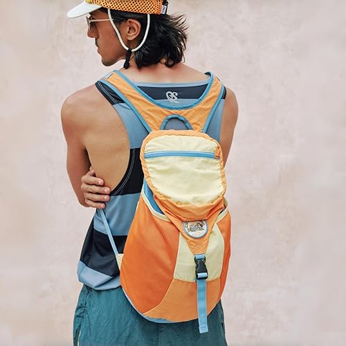 Miniatura 4 de Mochila plegable, mochila ligera de senderismo para hombres y mujeres, mochila pequeña plegable resistente al agua de 18 litros con diseño de bloque
