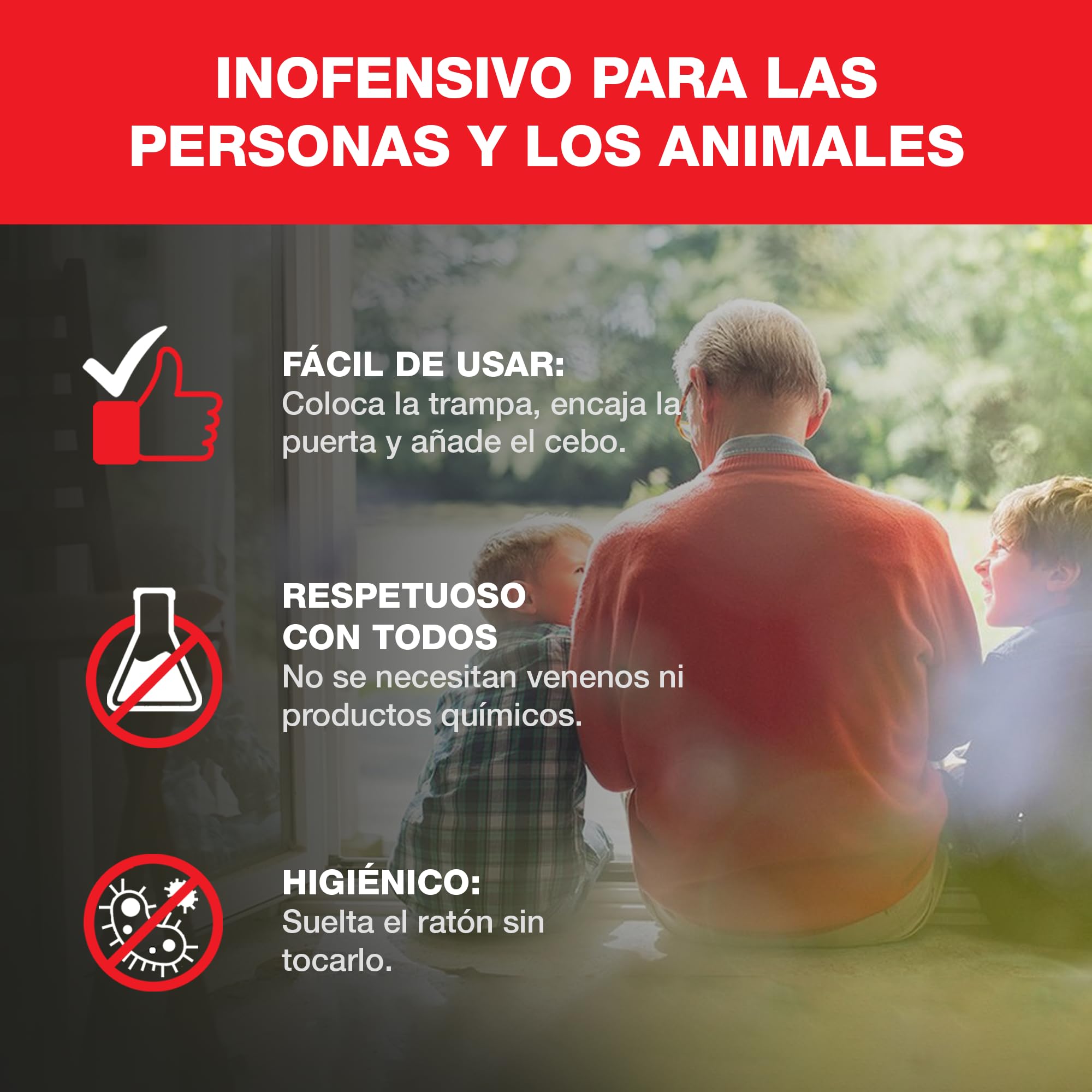 SWISSINNO Jaula para Ratones, Construida en madera y metal, Atrapar + soltar, Diseño seguro, Uso interior y exterior, Segura para niños y mascotas, Fabricado en Europa, 1x Trampa