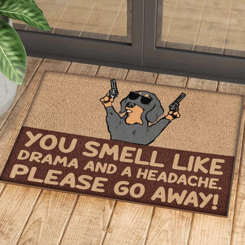 Drama and A Headache Dachshund Easy Clean Doormat