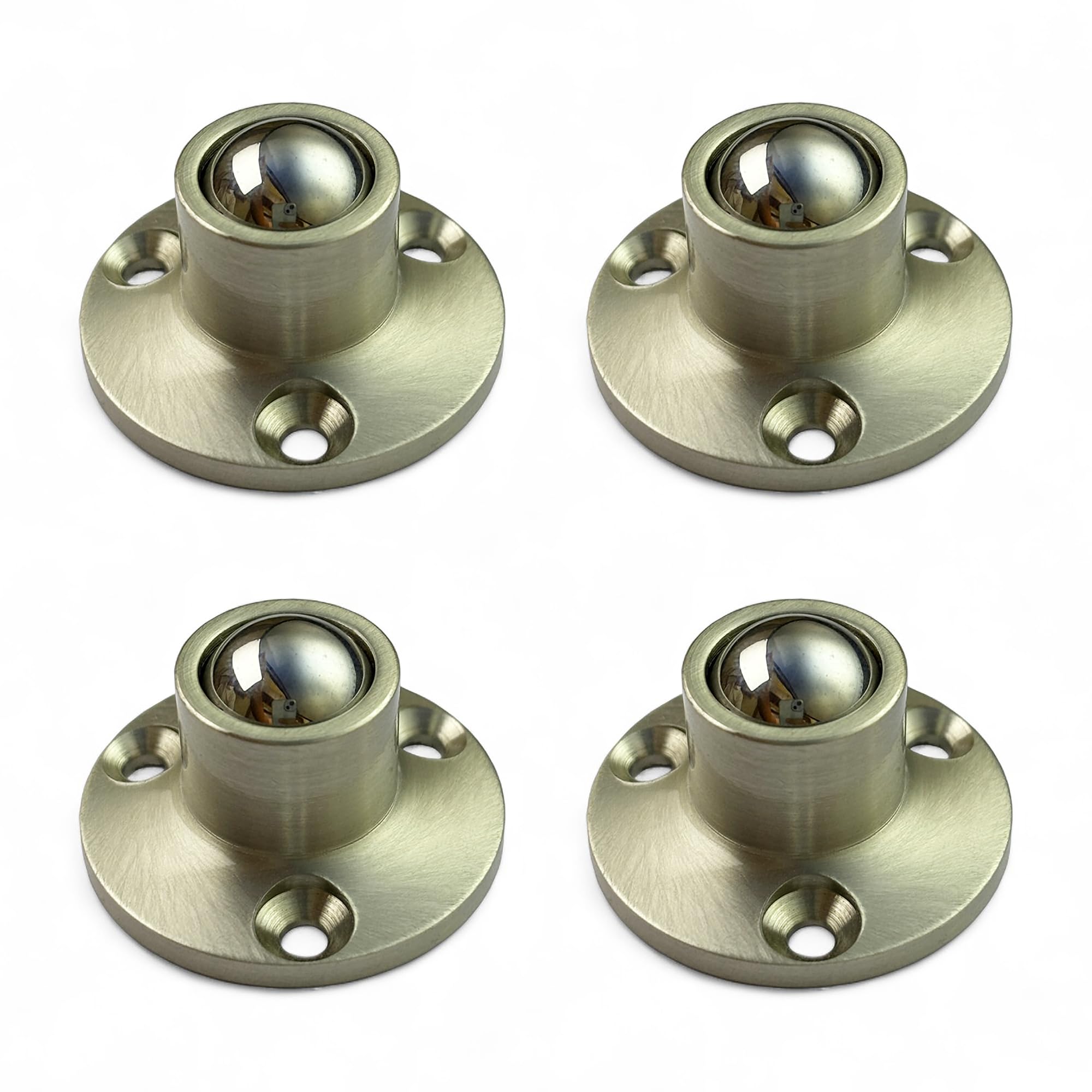 Moksh Plus Caster Wheel Brass Material 16mm Ball 360 Degree Swivel Wheels for Furniture, Moving Table Heavy Duty 1.1/2 Inch Round Caster Wheels 240Kg Loading Capacity (S.S. Finish, Pack of 4 Pcs.)-image-47