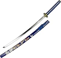 Vista 16 de Bishamon 42 1/2" Samurai Sword Carbon Blade Dragon Scabbard Comes with a Wooden Stand