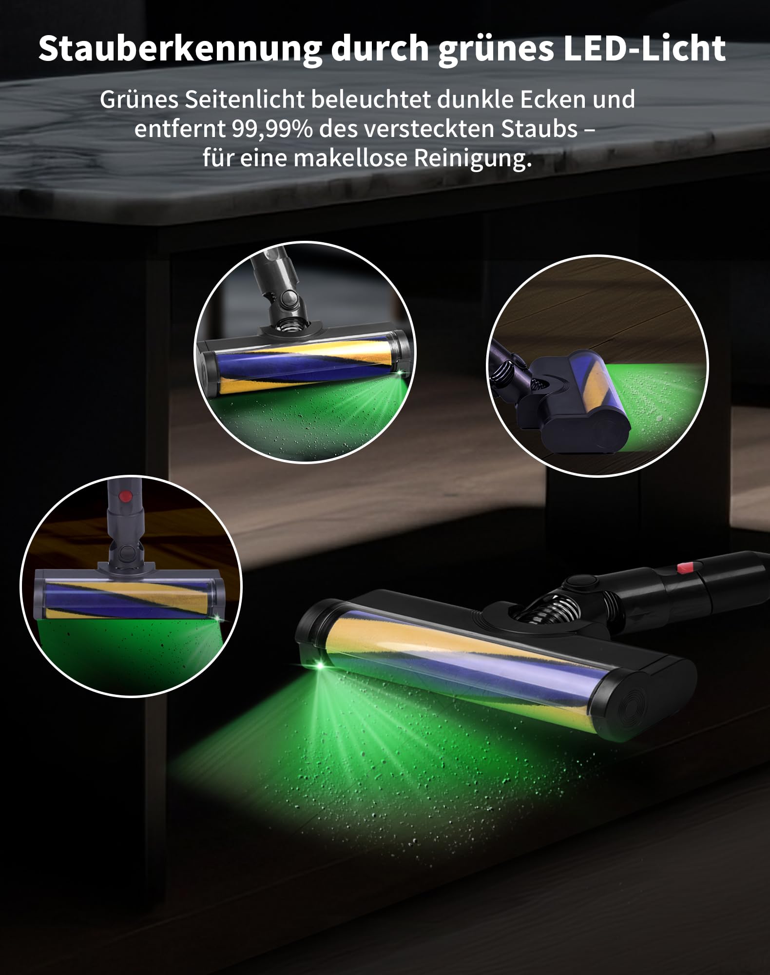 LED Bürste Bodendüse für Dyson V12 Detect Slim Ersatzteile Ersatzbürste Staubsauger Softwalze Zubehör mit Staubanzeige für Hartböden