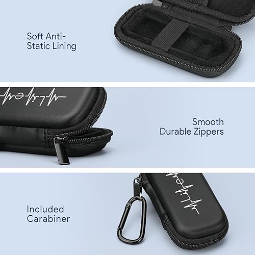 Vista 2 de Funda para AliveCor kardia Monitor de corazón móvil EKG/Wireless 6-Lead EKG, estuche de viaje Funda protectora Bolsa de almacenamiento Negro